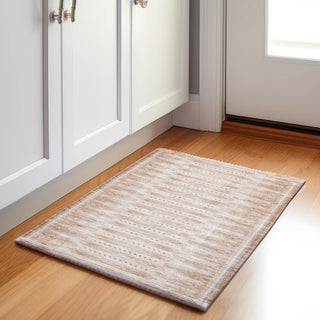 Piper Looms Chantille Border ACN1917 Salmon Machine Washable Area Rug Scatter Lifestyle Image Feature