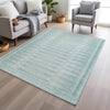 Piper Looms Chantille Border ACN1917 Turquoise Machine Washable Area Rug Lifestyle Image Feature