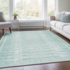 Piper Looms Chantille Border ACN1917 Turquoise Machine Washable Area Rug Lifestyle Image Feature