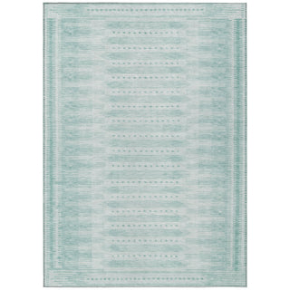 Piper Looms Chantille Border ACN1917 Turquoise Machine Washable Area Rug main image