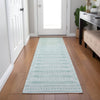 Piper Looms Chantille Border ACN1917 Turquoise Machine Washable Area Rug Runner Lifestyle Image Feature