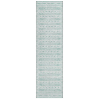 Piper Looms Chantille Border ACN1917 Turquoise Machine Washable Area Rug Runner Main Image