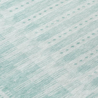 Piper Looms Chantille Border ACN1917 Turquoise Machine Washable Area Rug Swatch Image