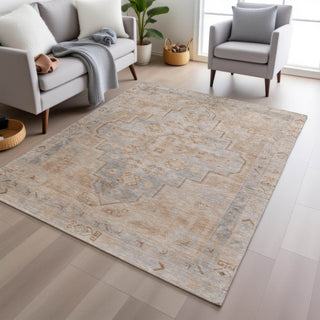 Piper Looms Chantille Border ACN1918 Copper Machine Washable Area Rug Lifestyle Image Feature