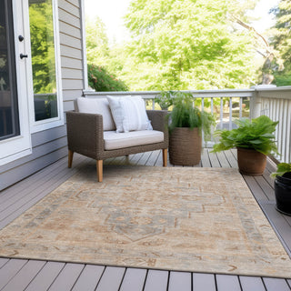 Piper Looms Chantille Border ACN1918 Copper Machine Washable Area Rug Outdoor Lifestyle Image Feature