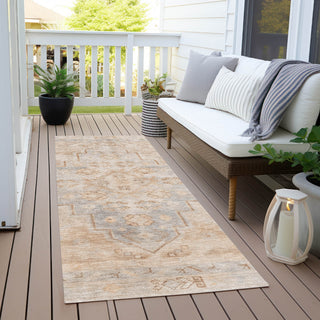 Piper Looms Chantille Border ACN1918 Copper Machine Washable Area Rug Runner Outdoor Lifestyle Image Feature
