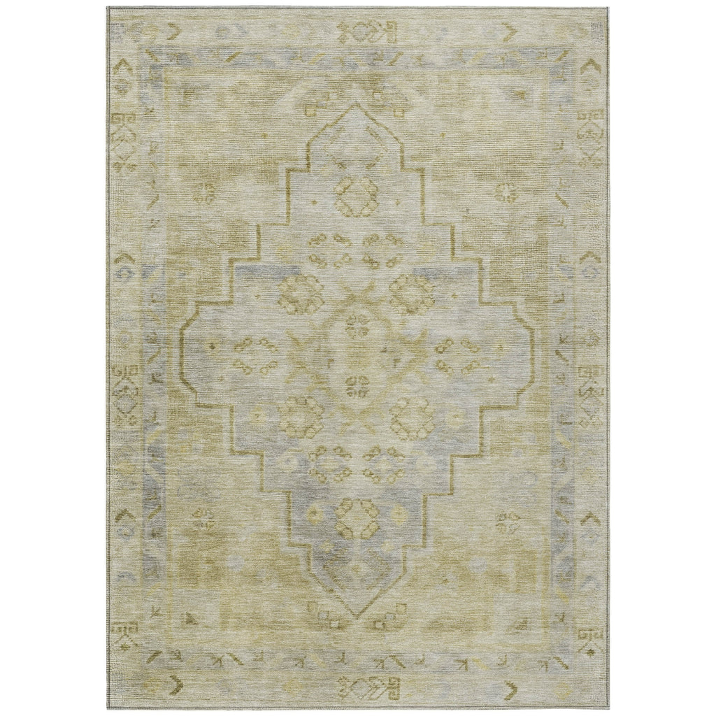 Piper Looms Chantille Border ACN1918 Gold Machine Washable Area Rug main image