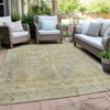 Piper Looms Chantille Border ACN1918 Gold Machine Washable Area Rug Outdoor Lifestyle Image Feature