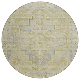 Piper Looms Chantille Border ACN1918 Gold Machine Washable Area Rug Round Main Image