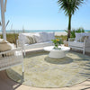Piper Looms Chantille Border ACN1918 Gold Machine Washable Area Rug Round Outdoor Lifestyle Image Feature