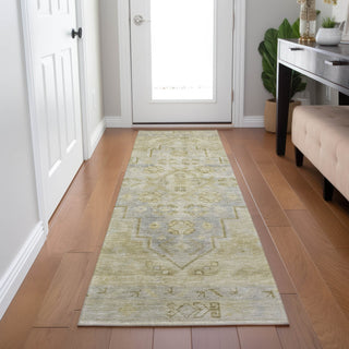 Piper Looms Chantille Border ACN1918 Gold Machine Washable Area Rug Runner Lifestyle Image Feature