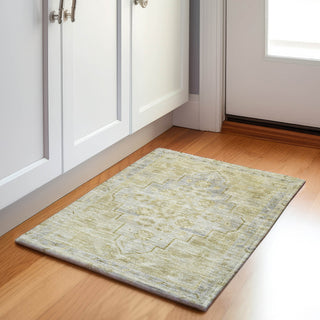 Piper Looms Chantille Border ACN1918 Gold Machine Washable Area Rug Scatter Lifestyle Image Feature