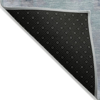 Piper Looms Chantille Border ACN1918 Gray Machine Washable Area Rug Backing Image