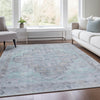 Piper Looms Chantille Border ACN1918 Gray Machine Washable Area Rug Lifestyle Image Feature