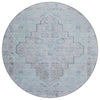 Piper Looms Chantille Border ACN1918 Gray Machine Washable Area Rug Round Main Image