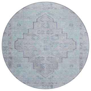 Piper Looms Chantille Border ACN1918 Gray Machine Washable Area Rug Round Main Image