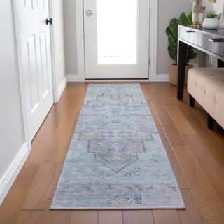 Piper Looms Chantille Border ACN1918 Gray Machine Washable Area Rug Runner Lifestyle Image Feature