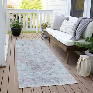 Piper Looms Chantille Border ACN1918 Gray Machine Washable Area Rug Runner Outdoor Lifestyle Image Feature