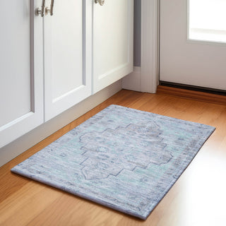 Piper Looms Chantille Border ACN1918 Gray Machine Washable Area Rug Scatter Lifestyle Image Feature