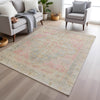 Piper Looms Chantille Border ACN1918 Pink Machine Washable Area Rug Lifestyle Image Feature