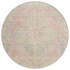 Piper Looms Chantille Border ACN1918 Pink Machine Washable Area Rug Round Main Image