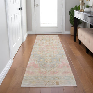 Piper Looms Chantille Border ACN1918 Pink Machine Washable Area Rug Runner Lifestyle Image Feature