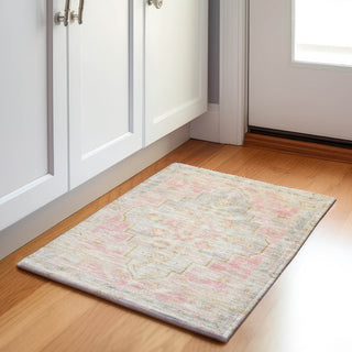Piper Looms Chantille Border ACN1918 Pink Machine Washable Area Rug Scatter Lifestyle Image Feature