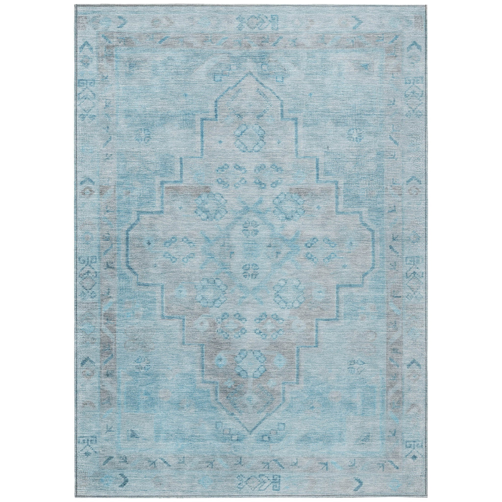 Piper Looms Chantille Border ACN1918 Sky Machine Washable Area Rug main image