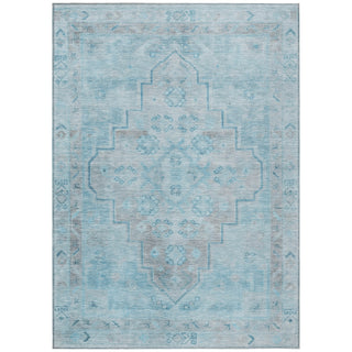 Piper Looms Chantille Border ACN1918 Sky Machine Washable Area Rug main image