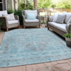 Piper Looms Chantille Border ACN1918 Sky Machine Washable Area Rug Outdoor Lifestyle Image Feature