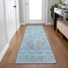 Piper Looms Chantille Border ACN1918 Sky Machine Washable Area Rug Runner Lifestyle Image Feature