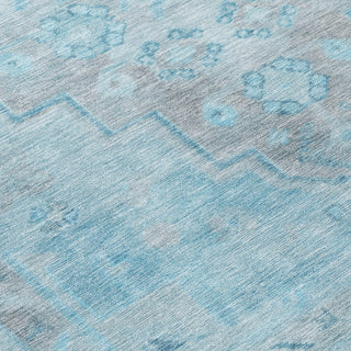Piper Looms Chantille Border ACN1918 Sky Machine Washable Area Rug Swatch Image