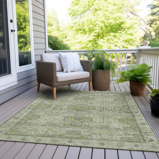 Piper Looms Chantille Border ACN1919 Aloe Machine Washable Area Rug Outdoor Lifestyle Image Feature