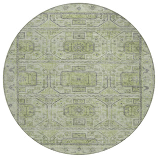Piper Looms Chantille Border ACN1919 Aloe Machine Washable Area Rug Round Main Image