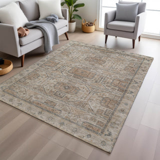 Piper Looms Chantille Border ACN1919 Beige Machine Washable Area Rug Lifestyle Image Feature
