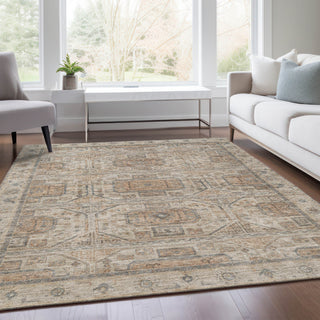 Piper Looms Chantille Border ACN1919 Beige Machine Washable Area Rug Lifestyle Image Feature