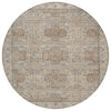 Piper Looms Chantille Border ACN1919 Beige Machine Washable Area Rug Round Main Image