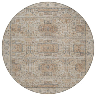 Piper Looms Chantille Border ACN1919 Beige Machine Washable Area Rug Round Main Image