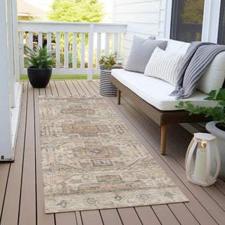 Piper Looms Chantille Border ACN1919 Beige Machine Washable Area Rug Runner Outdoor Lifestyle Image Feature