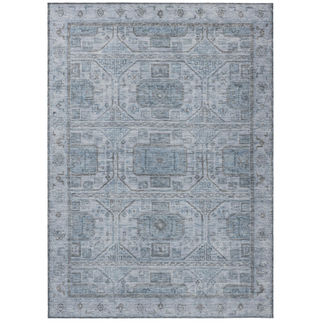 Piper Looms Chantille Border ACN1919 Blue Machine Washable Area Rug main image