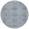 Piper Looms Chantille Border ACN1919 Blue Machine Washable Area Rug Round Main Image