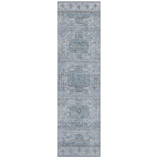 Piper Looms Chantille Border ACN1919 Blue Machine Washable Area Rug Runner Main Image