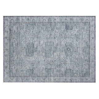 Piper Looms Chantille Border ACN1919 Blue Machine Washable Area Rug Scatter Main Image