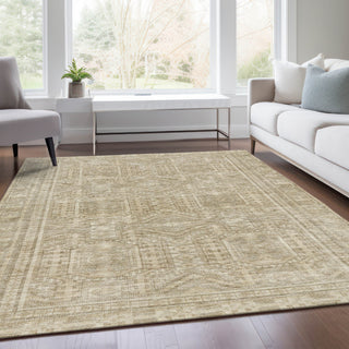Piper Looms Chantille Border ACN1920 Beige Machine Washable Area Rug Lifestyle Image Feature