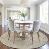 Piper Looms Chantille Border ACN1920 Beige Machine Washable Area Rug Round Lifestyle Image Feature
