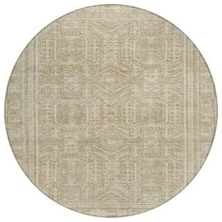 Piper Looms Chantille Border ACN1920 Beige Machine Washable Area Rug Round Main Image