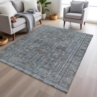 Piper Looms Chantille Border ACN1920 Chocolate Machine Washable Area Rug Lifestyle Image Feature