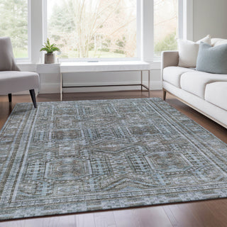 Piper Looms Chantille Border ACN1920 Chocolate Machine Washable Area Rug Lifestyle Image Feature