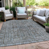 Piper Looms Chantille Border ACN1920 Chocolate Machine Washable Area Rug Outdoor Lifestyle Image Feature
