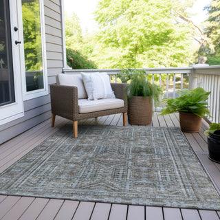 Piper Looms Chantille Border ACN1920 Chocolate Machine Washable Area Rug Outdoor Lifestyle Image Feature